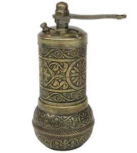 4,3" Pfeffermühle Mühle Salz Gewürz Samen Alt Messing Farbe Türkisch - Bild 1 von 6