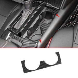 Carbon Fiber Style Center Console Water Cup Frame Trim For Cadillac XTS 13-2019 - Picture 1 of 6