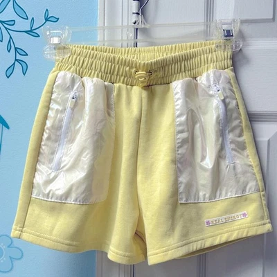 Pantalones Cortos Zara "Real Energy" Dos Flores Logo Amarillo Blanco Bolsillos Niñas ¡Talla 10! Foto 1 de 4