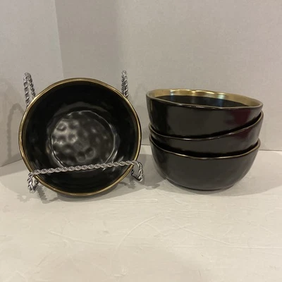 Juego de 4 cuencos de porcelana Stone&Lain Florian modernos cupé/sopa/cereal texturizados Foto 1 de 4