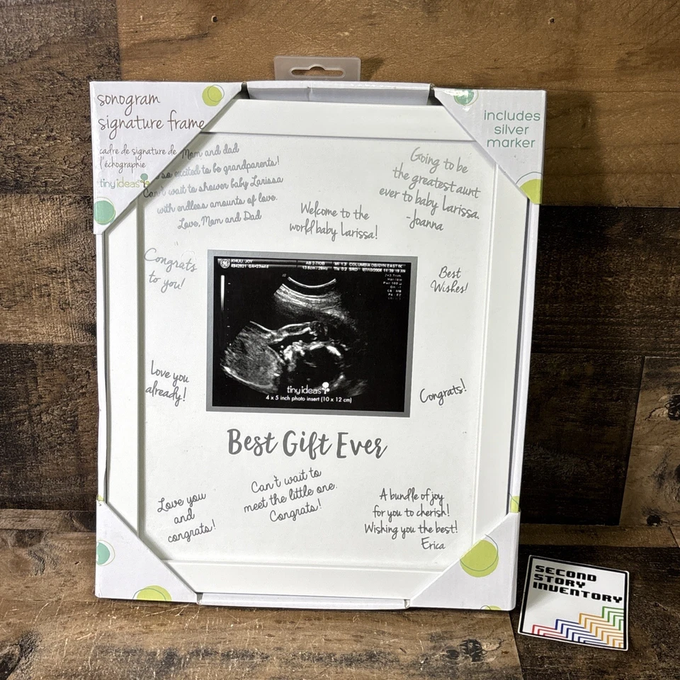Little PEAR Tiny Ideas Sonogram Signature Frame Guest Book for Any Baby