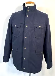 Hugo Boss Orange Navy Blue Military Style Denim Blazer Jacket Coat Men's Sz 42 R - Picture 1 of 21