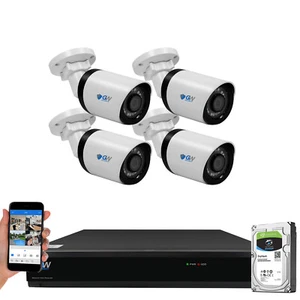 8 Channel DVR (4) 4K 8MP Waterproof Coaxial AI Bullet Security Camera System - Picture 1 of 12