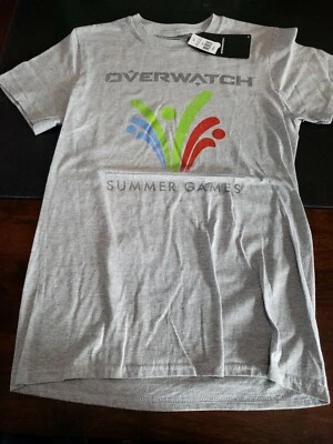 Overwatch Summer Games Licensed Blizzard Adult Grey T Shirt NEW! - Image 1 of 4