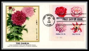 US FDC # 1876 18c Flowers of America Fleetwood block 1981, 0a880 - Picture 1 of 1