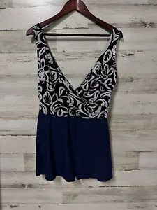 Shore Shapes Damen-Badekleid marineblau & weiß Blumenmuster Größe 20 Einteilig - Bild 1 von 10