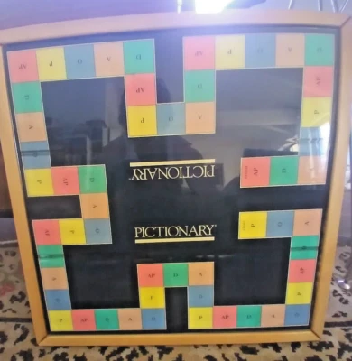 Pictionary Framed Vintage Board Wall art for game/ Hobby or Toy Room! - Image 1 of 3
