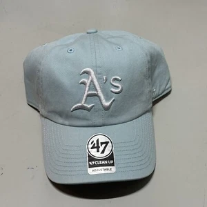 Oakland Athletics MLB '47 Brand Throwback Light Blue Clean Up Adjustable Hat - Picture 1 of 4