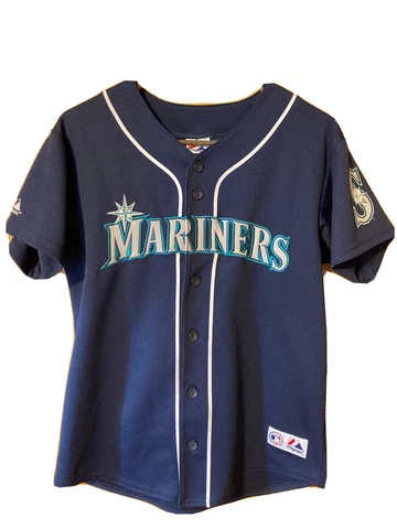 Vintage SEATTLE MARINERS BRETT BOONE #29 MLB Jersey Majestic Brand Youth Large Cover