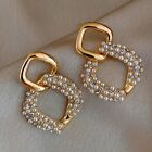 Fashion Pearl Crystal Zircon Earrings Drop Dangle Elegant Women Wedding Jewelry