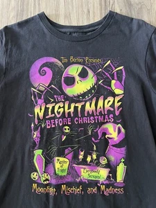 T-shirt nera Disney Nightmare Before Christmas Halloween taglia media - Foto 1 di 7