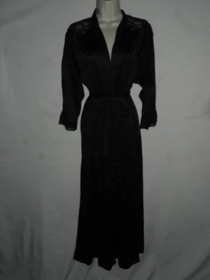 Vintage Miss Elaine Bata Sexy S Negro Encaje Recortado Hollywood Largo Foto 1 de 4