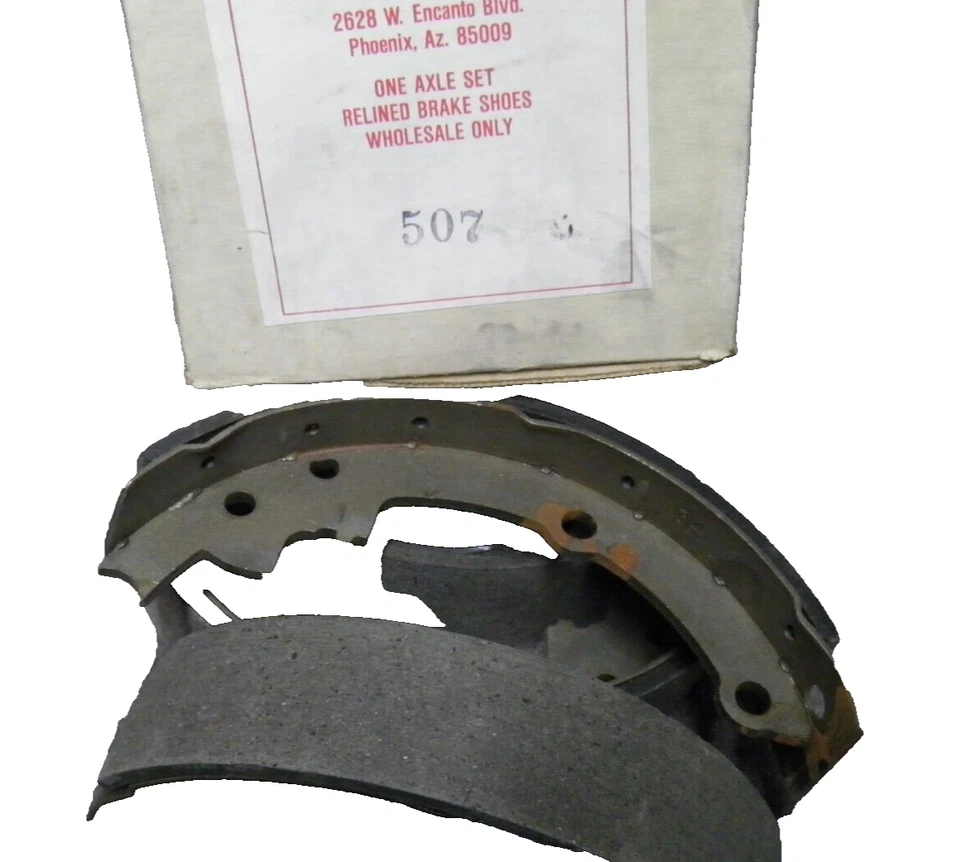 ZAPATOS DE FRENO 507 traseros unidos Oldsmobile Ciera 1982 tracción delantera Pontiac 6000 Buick Century Foto 1 de 4