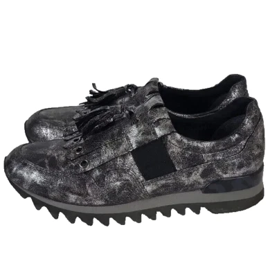 Zapatillas Mocasines Tamaris Mujer Borla Negro Metálico Plateado Talla EU 39 Foto 1 de 4