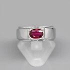 7x5mm 1.10ct Top Red Ruby Ring in 925 Sterling Silver #30740