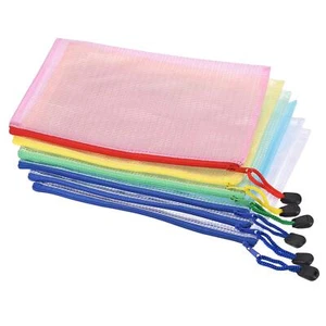 6Pcs Mesh Zipper Bags B6 Paper Document File Bill Pouch Assorted Colors - Picture 1 of 6