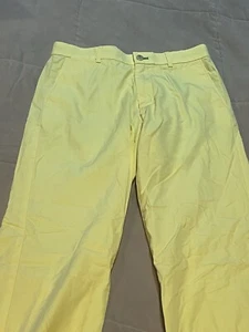 NEW LILLY PULITZER PALM BEACH YELLOW MENS CASUAL PHIPPS PANTS SZ 30 UNHEMMED - Picture 1 of 5
