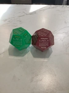 Vtg 1965&1966 Pharmacy Calendar Paperweight Advertising - Picture 1 of 9