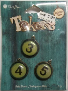 Set of 3 Charms #3, #4 and #5 Blue Moon for Jewelry or Scrapbboking Etc NIP - Picture 1 of 1