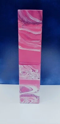 Pink Floor Vase 18 in, Tall Glass Floor Vase Hand Painted, Floor Vase Pink - Image 1 of 4