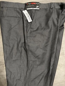 J Ferrar Dress Pants Men's 36x30 Sharkskin Gray Flat Front Stretch Slim NWT - Picture 1 of 2