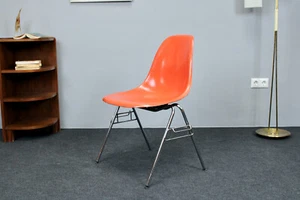 Eames DSS Fiberglas Sidechair Vintage von Herman Miller Orange Stuhl 70er - Bild 1 von 10