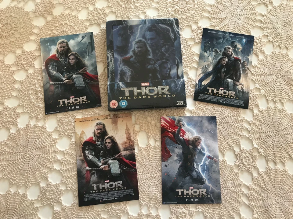 Thor The Dark World Zavvi Lenticular Steelbook 3D Blu-Ray+Bluray Plus 16 Post Ca - Imagem 1 de 3