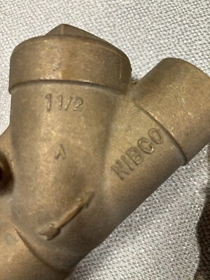 NIBCO 1-1/2" Solder Sweat Class 125 Bronze Horizontal Wye Y Swing Check Valve - Image 1 of 4