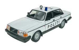 WELLY VOLVO 240 GL 240GL DENMARK POLICE 1:24 DIE CAST METAL MODEL NEW IN BOX - Picture 1 of 6