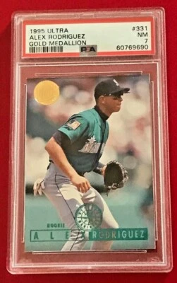 ALEX RODRIGUEZ Rookie 1995 Ultra Gold Medallion #331 PSA 7 NM Seattle Mariners - Image 1 of 2
