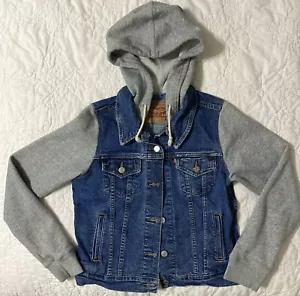 Youth Levi Srauss Hybrid Hooded Trucker Jean Jacket, Medium - Picture 1 of 5