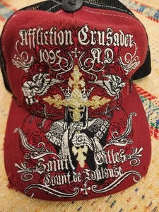 De colección Sombrero Affliction Camionero Snapback Saint Gilles Envejecido Bordado Y2k - Imagen 1 de 12