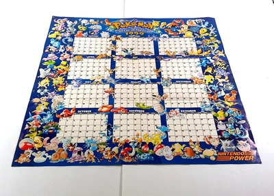 Póster Calendario Pokémon 1999 Nintendo Power Original Gameboy Rojo Azul Foto 1 de 4