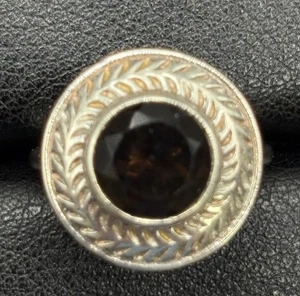 New Condition Sterling Silver Smokey Topaz Ring Size 7 925  - Picture 1 of 11