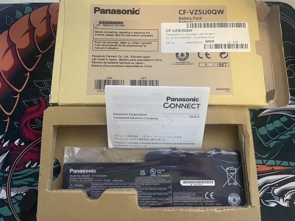 New Original Panasonic Battery I  CF-VZSU0QW  CF-20 & FZ A2 Toughbook Toughpad - Image 1 of 2