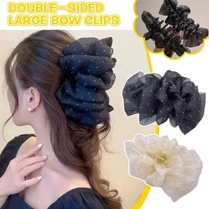 Fermaglio a bolla fiocco artiglio per capelli elegante grande fermaglio per ragazza fermaglio donna I3O2 - Foto 1 di 19