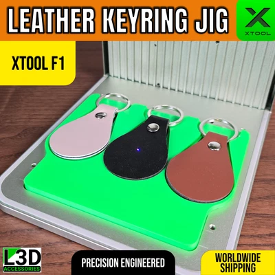 L3D ACCESSORIES PU Leather Keychain Jig | xTool F1 & F1 Lite Engraving Holder