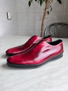 Prada Leather Formal Dress Classic Shoes Red Boots Milano Italy Shoes Luxury Y2K - Picture 1 of 22