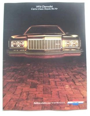 Chevrolet Impala Caprice Belair 1974 folleto de ventas original del concesionario ¡como nuevo!! Foto 1 de 2