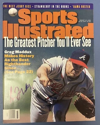 Greg Maddux Signed 8/14/1995 Sports Illustrated Newsstand Rookie JSA AU99456 - Image 1 of 4