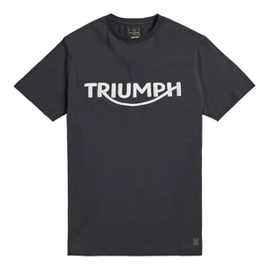 TRIUMPH SHIRT GENUINE TRIUMPH BAMBURGH T-SHIRT JET BLACK TRIUMPH T SHIRT LARGE - Picture 1 of 2