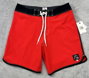 Quiksilver Men's Board Shorts Size 31 Original Scallop water-repellent Red - Picture 1 of 13