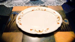 Vintage Hall China Jewel Tea "Autumn Leaf" 13 1/2" oval platter Fall Thanksgivin - Picture 1 of 3