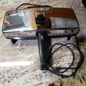 Sunbeam Party Grill Chrome Electric Sandwich Snack Appetizer Maker Tested