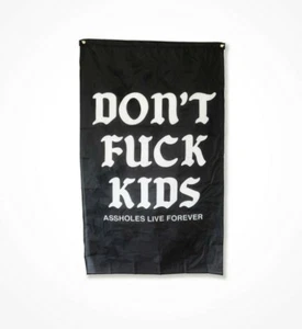 Assholes*s Live Forever Black Flag Banner Indoor Outdoor 3x5ft Dont Mess W/ Kids - Picture 1 of 1