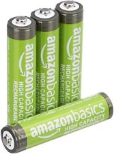Baterías recargables de alta capacidad Amazon Basics AAA, precargadas - paquete de 4