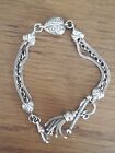 Vintage Silver Bracelet with hearts and tassel detail like Victorian watch chain