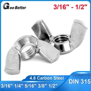 3/16" 1/4" 5/16" 3/8" 1/2" BSW Wing Butterfly Nuts Zinc Plated Steel Wingnuts - Picture 1 of 21