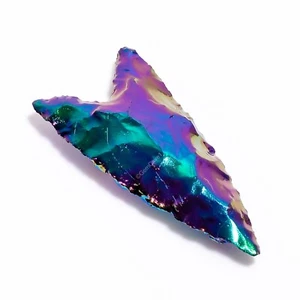 41.00 Cts Titanium Coated Opalite Gemstone Fancy Cabochon Lab-Created 49X23X8 mm - Picture 1 of 6