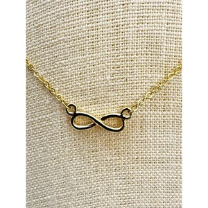 Collar delicado cadena placa oro infinito 15 pulgadas vendedor de EE. UU. - Imagen 1 de 7